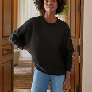 Frank & Eileen Anna Long Sleeve Tee Black Cotton Made in California Size L